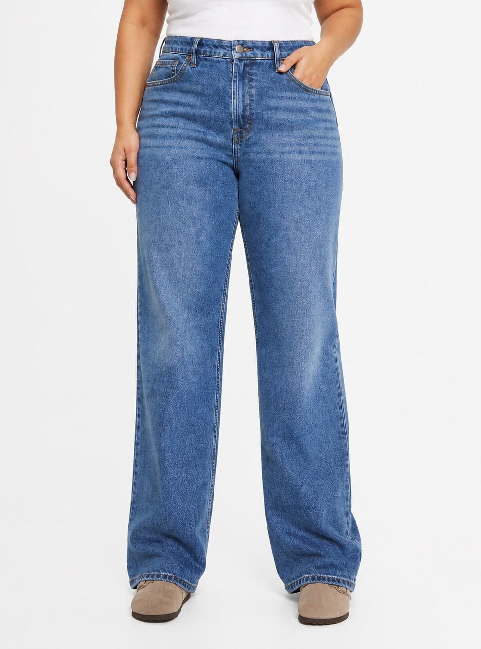 GOOD AMERICAN 'GOOD '90s RELAXED' JEANS - Size 15 - Slight Distressing - NEW